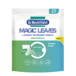 Dr. Beckmann Magic Leaves Universal Detergent Sheets, Pre-Dosed and  Water-Soluble Wash Sheets, Space-Saving and Easy to Use