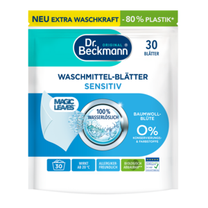 Waschmittel-Blätter Sensitiv Baumwollblüte